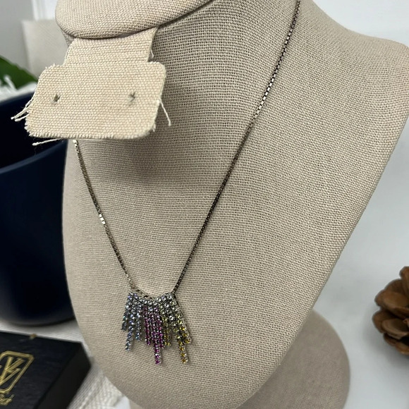 Victoria Wieck 925 Sterling Silver Multi-Gemstone Statement Necklace 🌈 - Picture 8 of 17